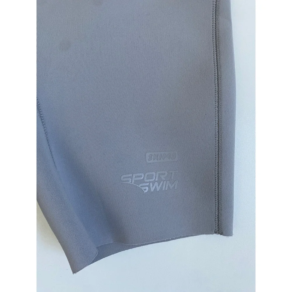 SKIMS Sport Swim Mid Thigh Short Chrome Gray SW-MWS-0053 XS NWT